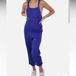 NWT Anthropologie Maronie Sleeveless Jumpsuit Royal Blue Size L
